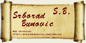 Srborad Bunović vizit kartica
